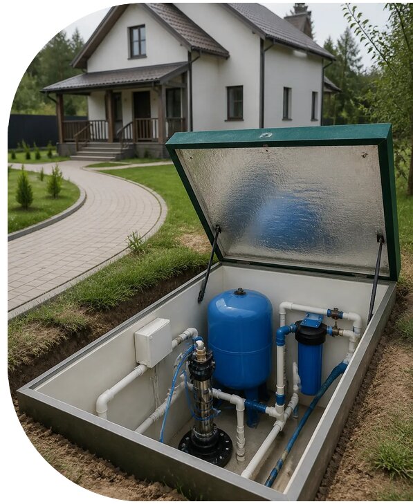 Автономное водоснабжение дома в Октябрьском от 155355 р. | АПаруса-Ктб